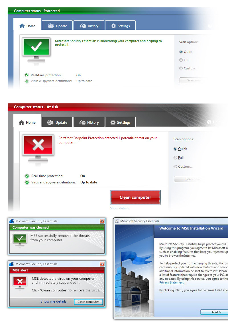 Microsoft Security Essentials UI, picture 2